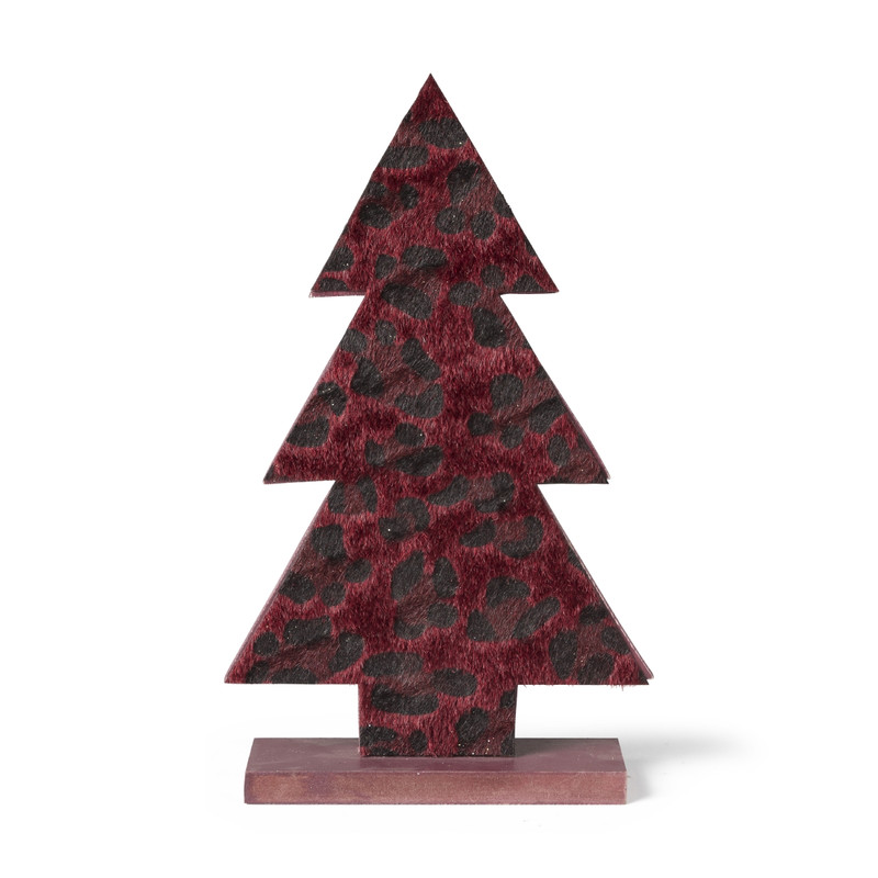 Kerstboom luipaard - Rood - 26 cm